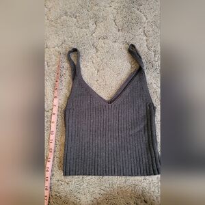 American Eagle Outfitters Dark Gray Ribbed Camisole